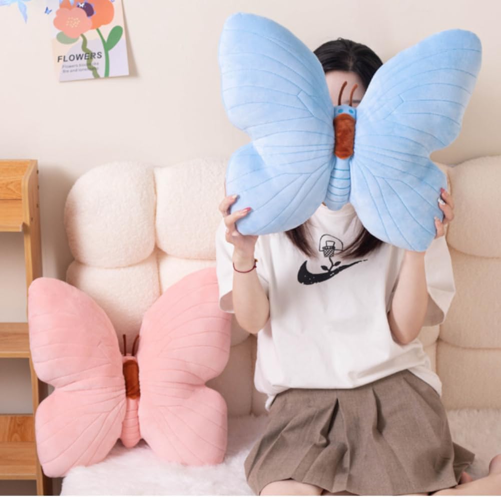 Butterfly Shaped Plush Throw Pillow for Kids and Home
