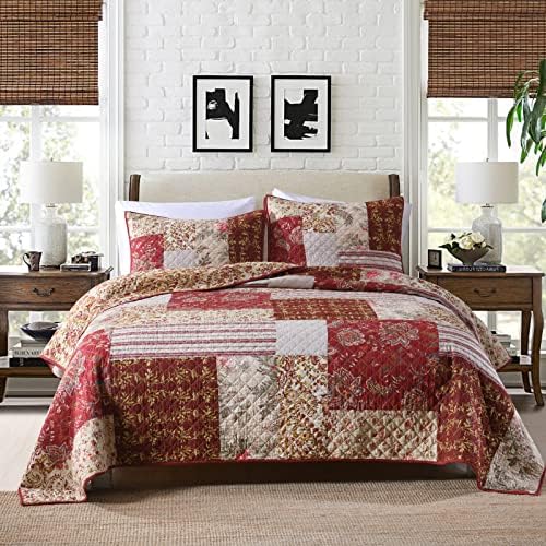 Yvooxny Queen Quilt Set with Patchwork Design 1