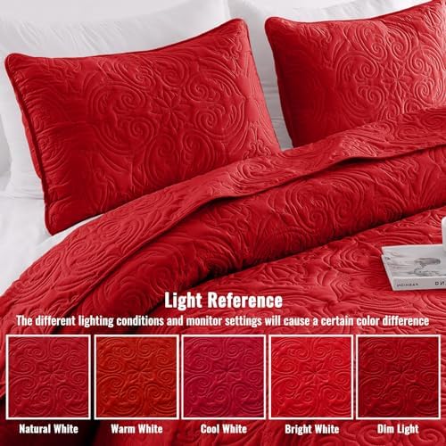 Exclusivo Mezcla King Size Quilt Set - Red