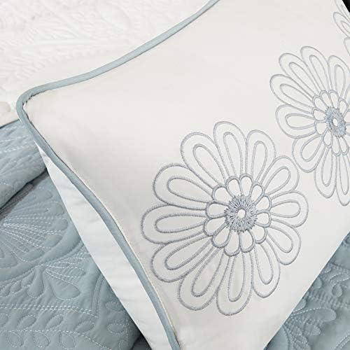 Madison Park Ashbury Bedspread Set - Medallion Blue Oversized Queen 102x118