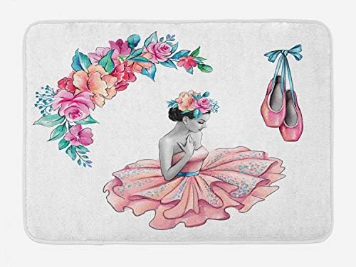 Ambesonne Decorative Plush Bath Mat with Non-Slip Backing