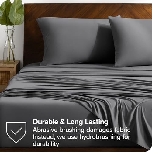 Bare Home Premium Microfiber Stretch Sheet Set Full Grey 1