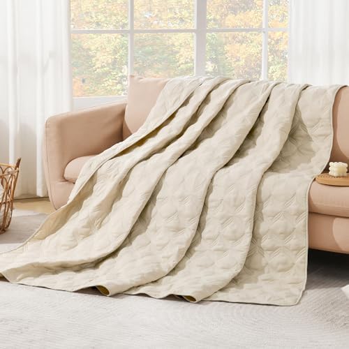 Litanika Beige California King Quilt Set - Lightweight and Soft 3 Piece