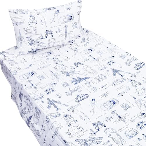 J-pinno 3-Piece Kids Cotton Bedding Set with Cartoon Print