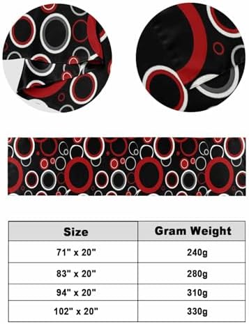 Sabolny Red Black Bed Runner Scarf Full Queen