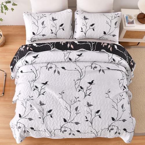 DJY Reversible Floral Quilt Set 3 Piece King Size
