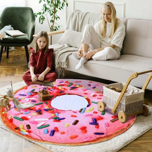 Bnuitland Pink Donut Throw Blanket 300 GSM Flannel