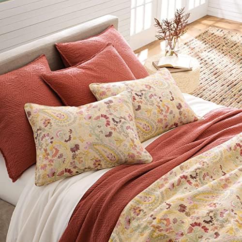 INES Linen Pillow Sham Euro Size Multi Floral Pattern