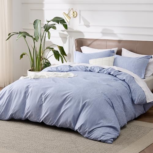 Bedsure Duvet Cover Set King Size - 3 Pieces Navy 104x90