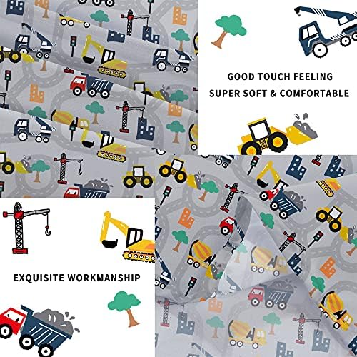 Softan Kids Excavator Bed Sheet Set 4PCS Full Size