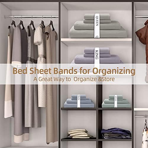Monalife Elastic Sheet Bands - 4 Pack for Sheet Organization
