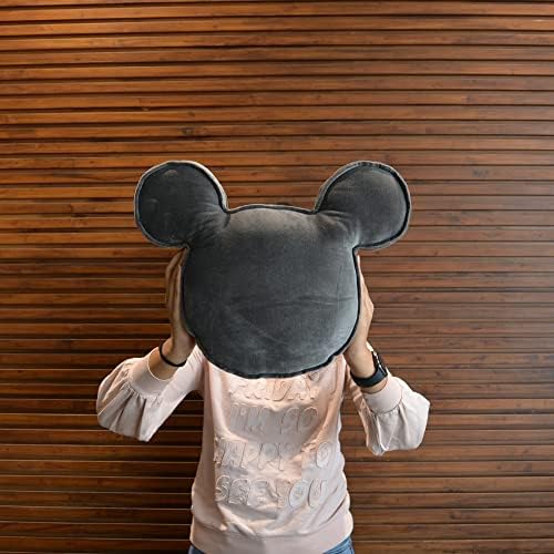 Disney Mickey Mouse Shaped Decorative Pillow - Grey 17 Inches