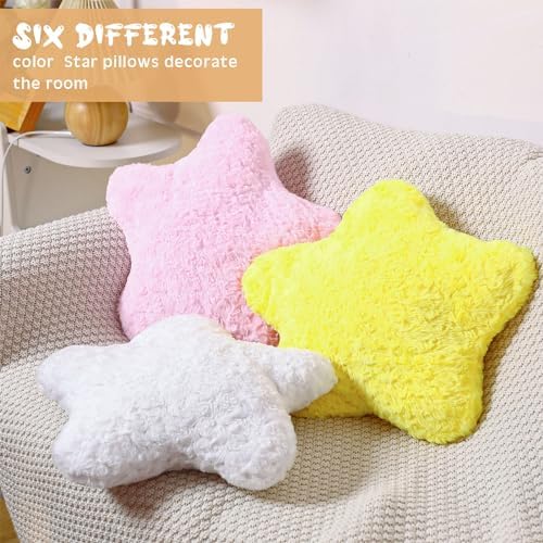 Yousoontic 6 Pcs Shaped Star Throw Pillows for Kids