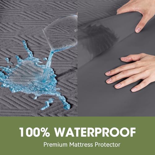 HYLEORY Twin XL Waterproof Mattress Protector - Bamboo Viscose Cooling Pad Cover