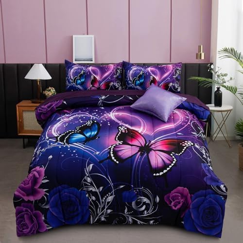 A Nice Night Galaxy 6pc Bed in a Bag Butterfly Bedding Set