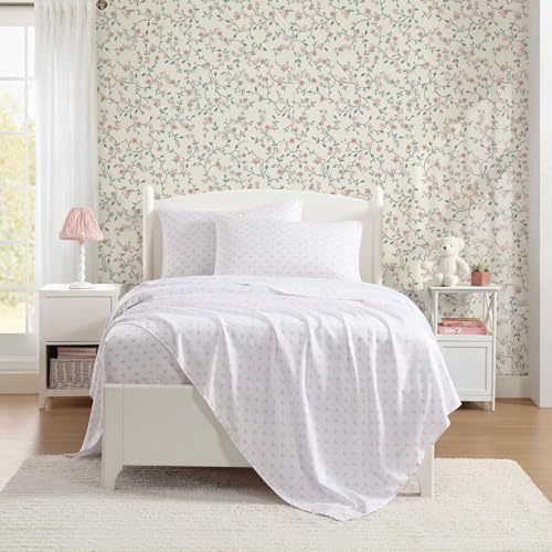 Laura Ashley Kids Sheet Set with Bows Pink Twin XL