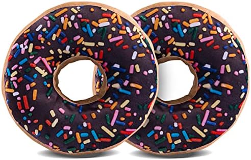 HYSEAS 14 Inch Chocolate Donut Throw Pillow 2 Pack