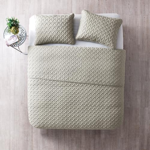 VCNY Home Quilt Super Soft Reversible Bedding Set Twin Nina Taupe