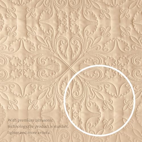 Akkialla Beige Quilt Bedding Set for All Seasons