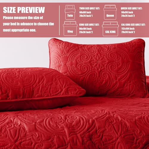 Exclusivo Mezcla King Size Quilt Set - Red