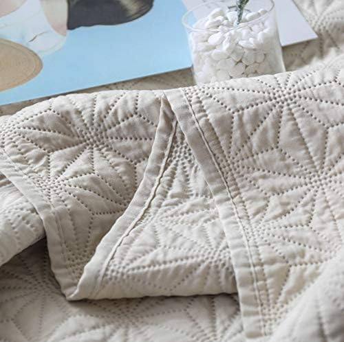 KASENTEX Quilt Set - Sand Beige with Star Design