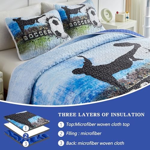 UOZZI BEDDING Boys Quilt Set Summer Breathable Microfiber