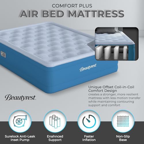 Beautyrest 17 Comfort Plus Air Mattress with Pump and Cooling Topper