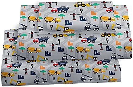Softan Kids Excavator Bed Sheet Set 4PCS Full Size