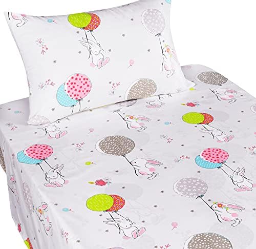 Cute Cartoon Rabbit Bunny 3-Piece Kids Bedding Set