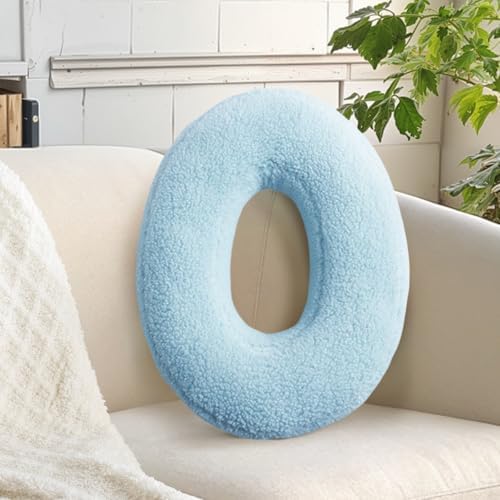 Huraty Letter O Throw Pillow Soft Lambs Wool