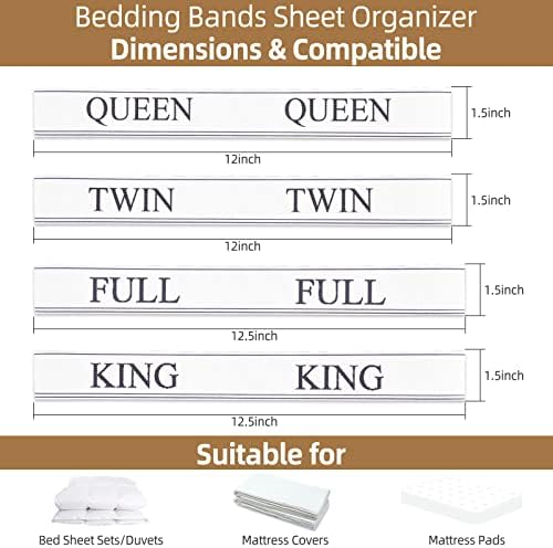 Monalife Elastic Sheet Bands - 4 Pack for Sheet Organization