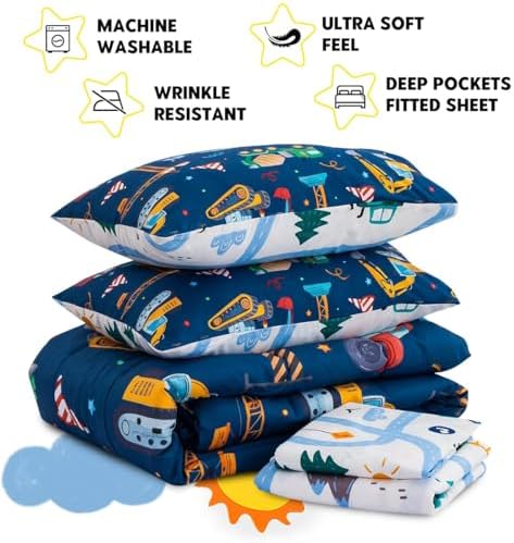Holawakaka Boys Cartoon Truck Comforter Set