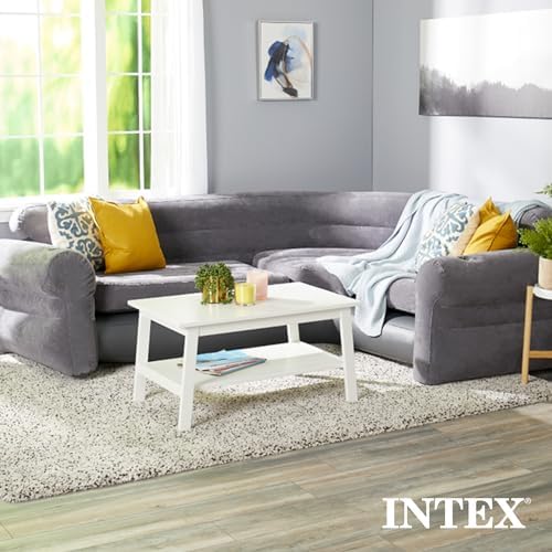 Intex L-Shaped Inflatable Couch with Cup Holders Gray 4 Pack