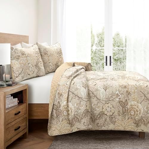 Lush Decor Sydney Reversible Quilt Set 3 Piece King