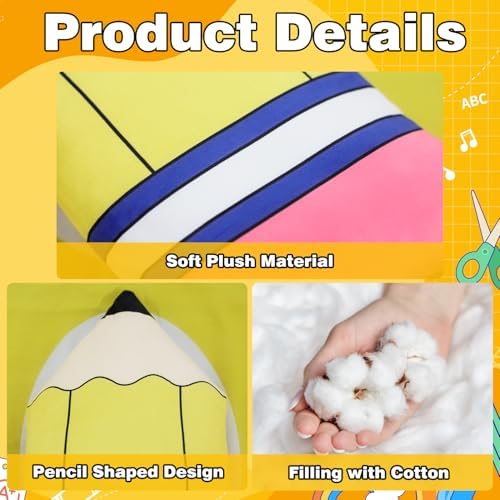 Aymolas Cute Pencil Shaped Plush Pillow for Kids