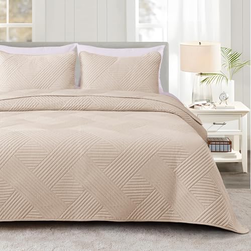 Whale Flotilla Twin Quilt Set Soft Lightweight Bed Cover with Embossed Pattern