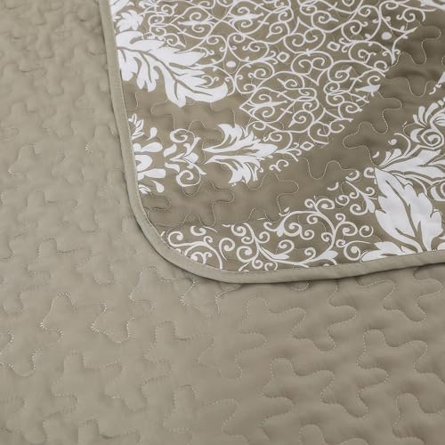 Boho Beige Quilt Set King Size 3 Pieces