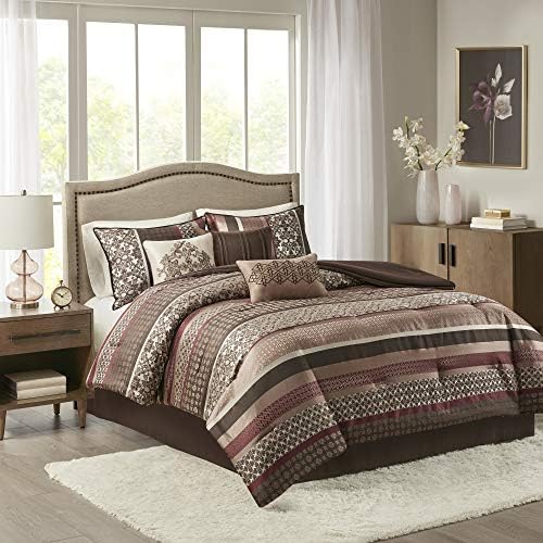 Madison Park Princeton 7-Piece Comforter Set - Red Queen