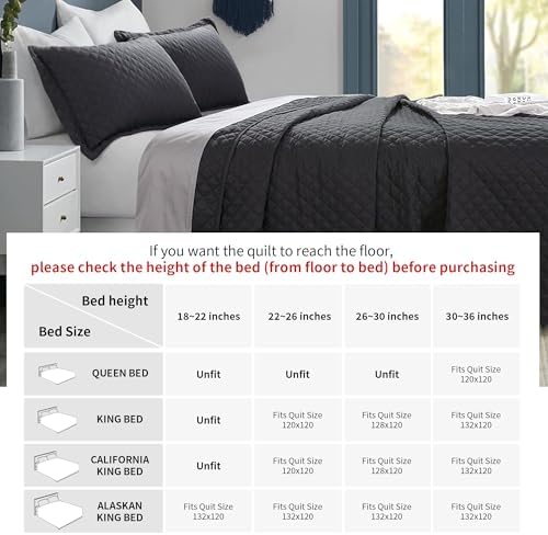 HOMBYS 3 Piece Oversized Quilt Set Comforter Bedspread