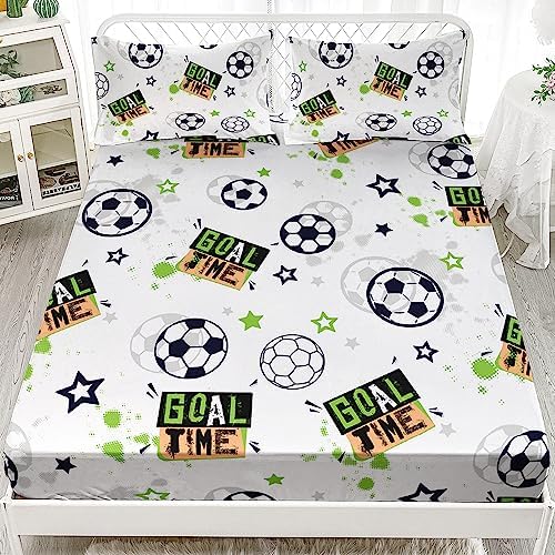 AILONEN Soccer Bed Sheet Set Twin XL Kids Teens