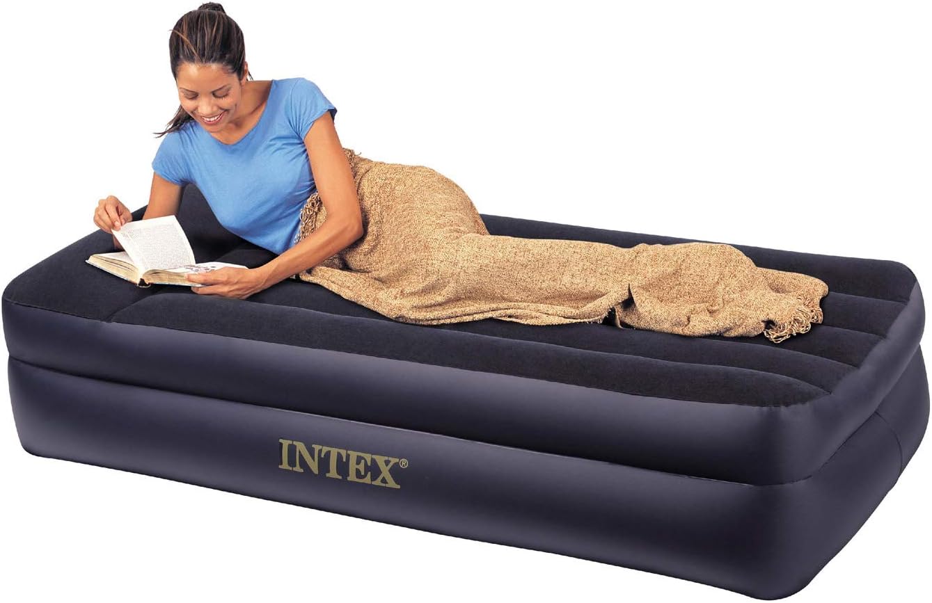 Intex Raised Airbed with Electric Pump and Pillow Twin Size