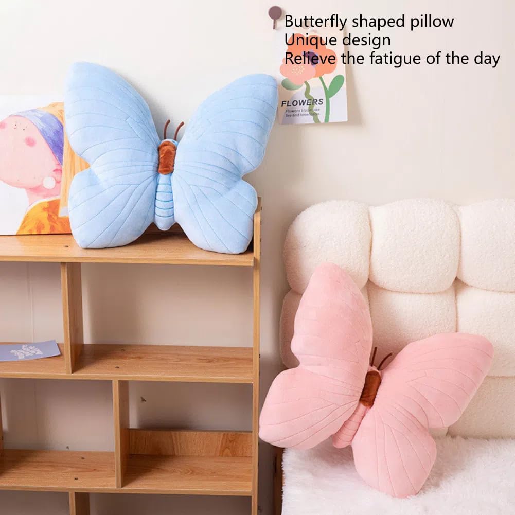 Butterfly Shaped Plush Throw Pillow for Kids and Home