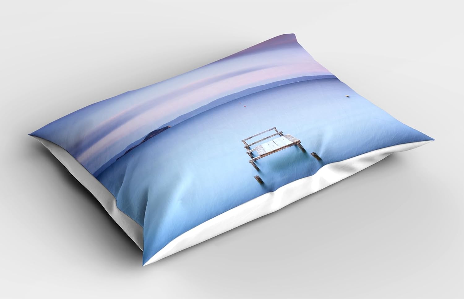 Ambesonne Landscape Pillow Sham Set of 2 Pale Blue Lilac 1