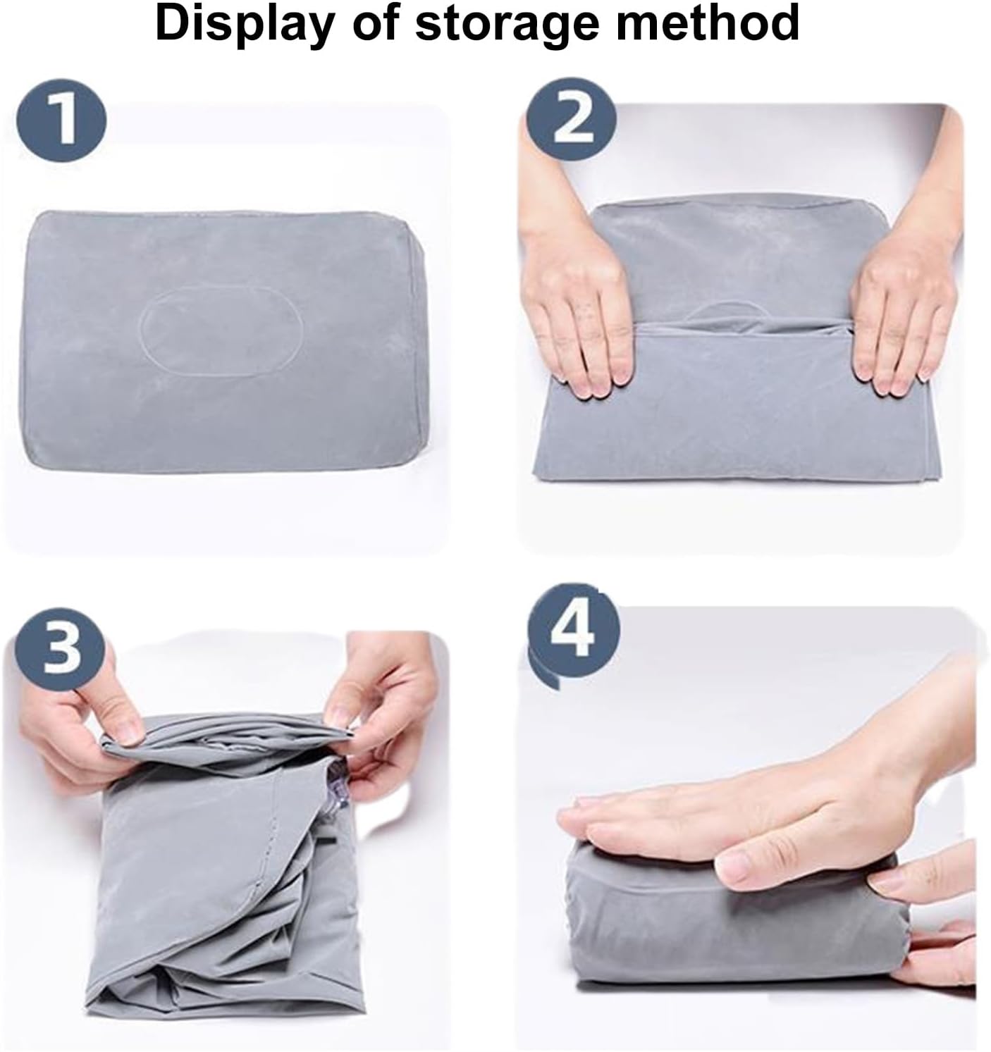 PERZOE Inflatable Travel Foot Rest Pillow - 3 Adjustable Heights Dark Gray
