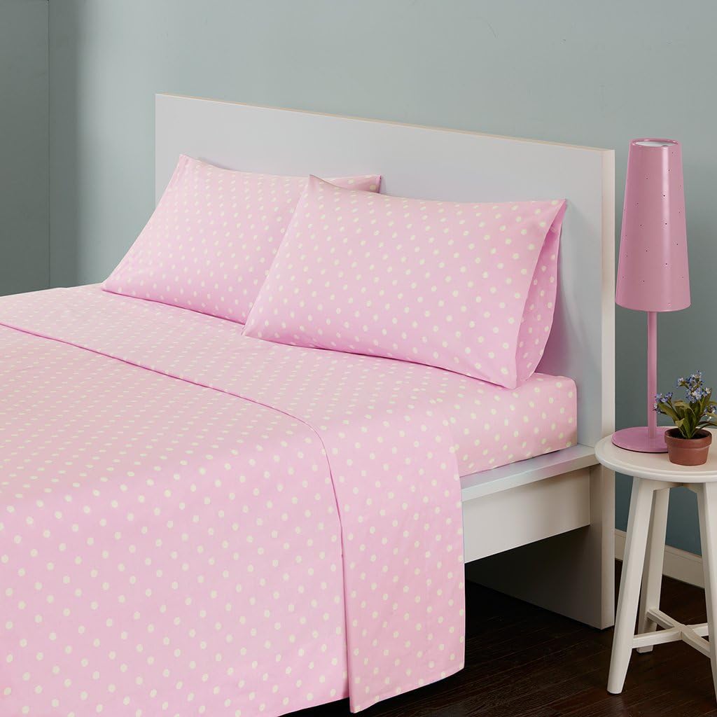 Mi Zone Kids Pink Polka Dot Sheet Set for Girls