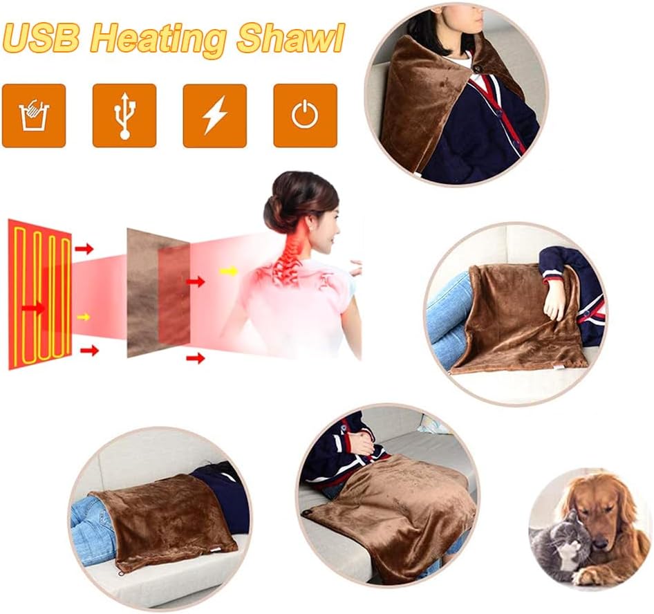 Heated Shawl Blanket with 3 Heat Settings