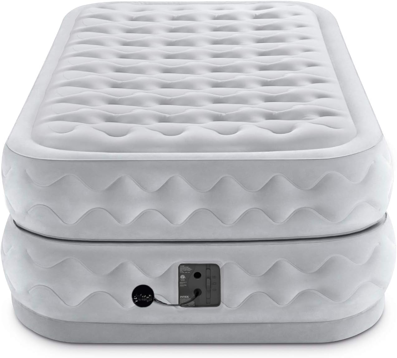 Intex Dura-Beam Deluxe Airbed with Fiber-Tech Technology Twin Gray