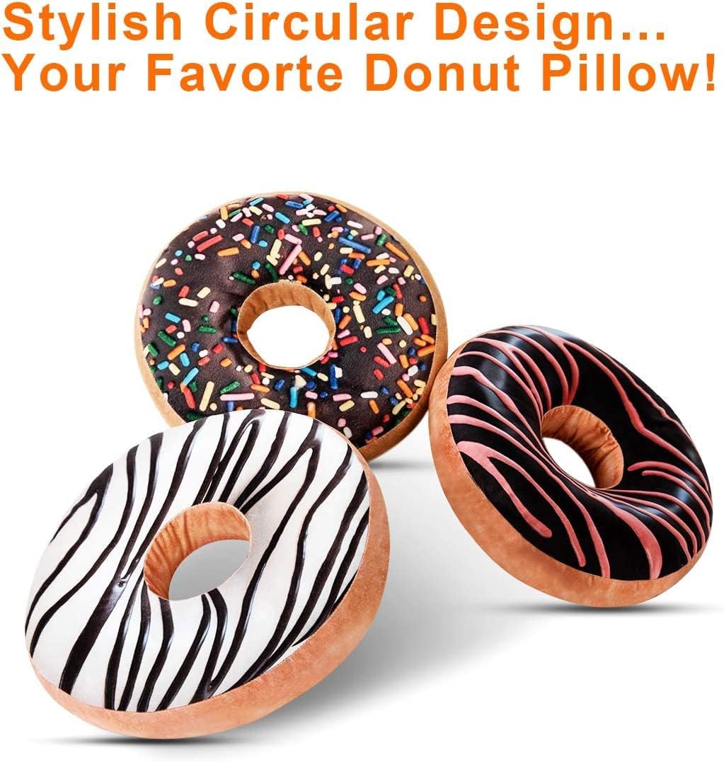 HYSEAS Donut Shaped Throw Pillow 14 Inch 2 Pack