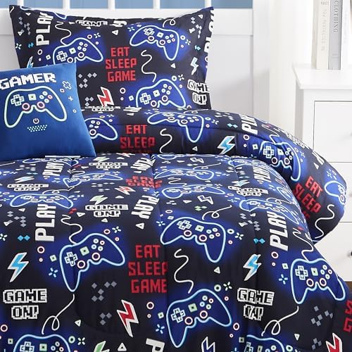 Glow in The Dark Gamer Comforter Set for Kids