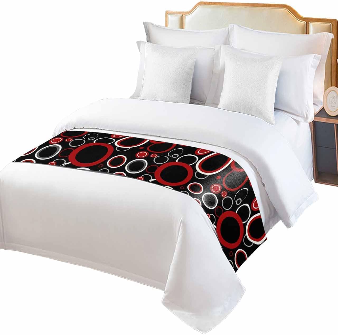 Sabolny Red Black Bed Runner Scarf Full Queen